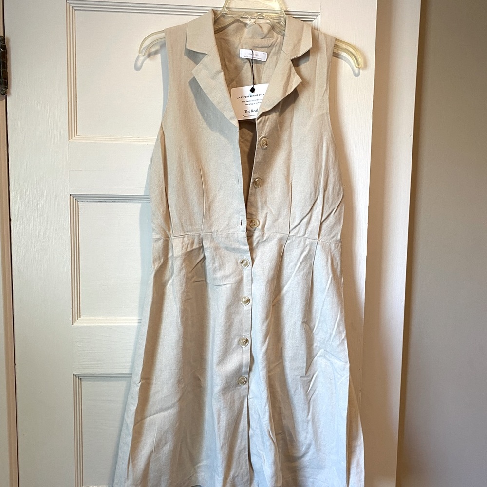 Oak Fort Cotton/Linen Utility Collared Dress